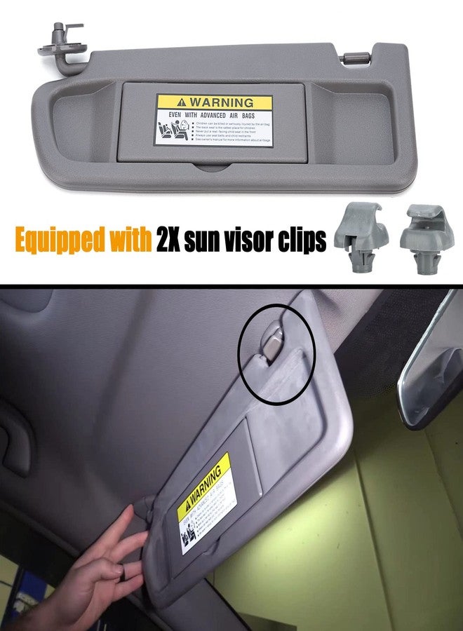 Xiaoyudou Left Driver & Right Passenger Side Sun Visor Compatible with Honda Civic 2006 2007 2008 2009 2010 2011 Replaces # 83280-SNA-A01ZA, 83230-SNA-A01ZA (Atlas Gray) - Image 2